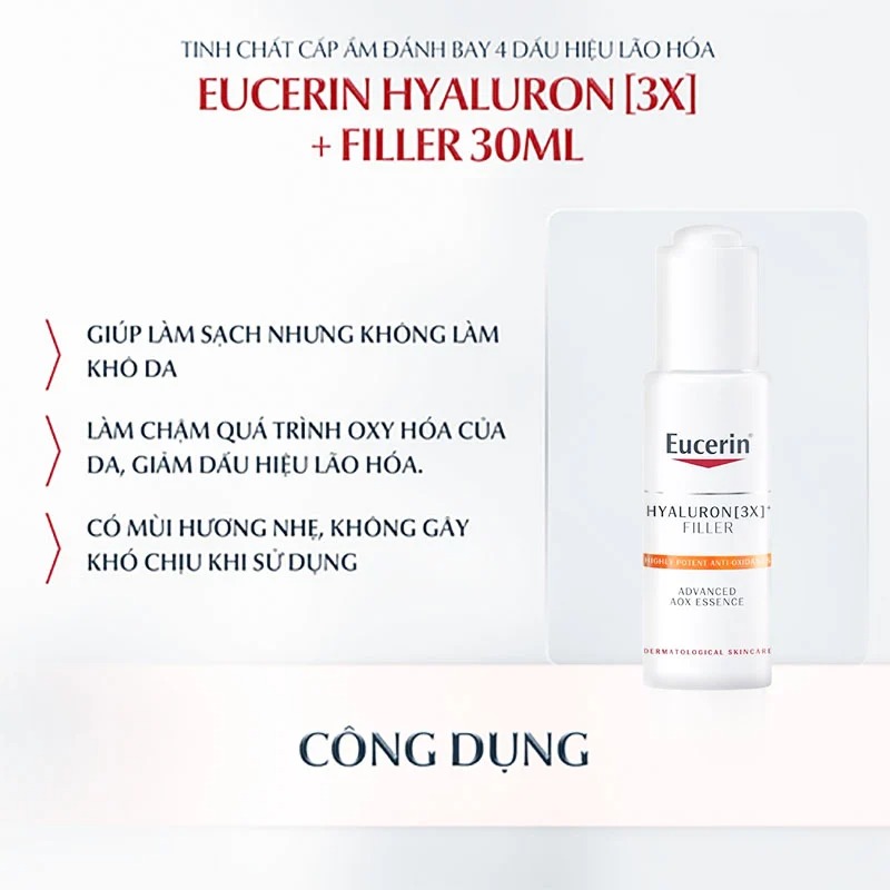 Tinh Chất  Eucerin Hyaluron 3X Filler Cấp Ẩm, Chống Lão Hóa 30ml